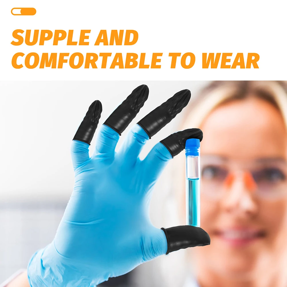 Finger Cover 100Pcs Anti Static Finger Cot Protective Covers for Electronics Lab Beauty Care Disposable Rubber Gloves Tough Wear
