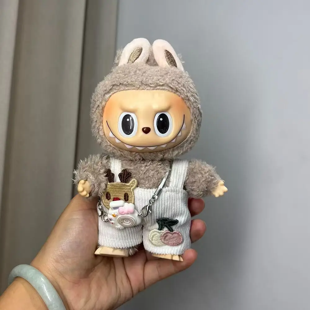 

17cm Cute Mini Plush Doll'S Clothes Outfit Accessories For Korea Kpop Exo Labubu Idol Dolls Overalls Hat Clothing DIY Kids Gift