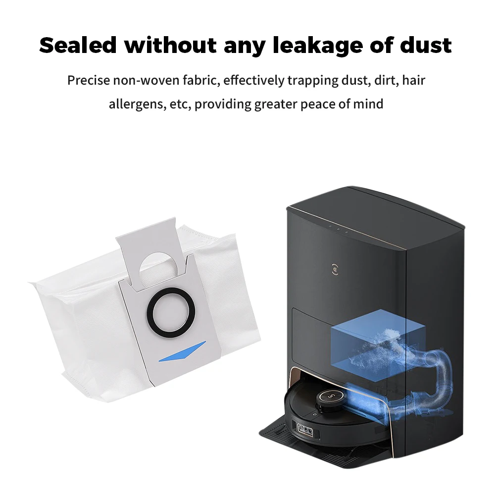 كيس جمع الغبار ل Ecovacs Deebot X1 OMNI/TURBO/T10 OMNI/TURBO/T20 Pro مزبلة كيس النفايات مكنسة كهربائية روبوت كيس لجميع الغبار