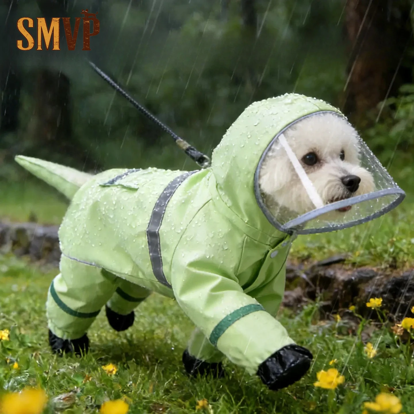 

Handsome Raincoat Four-legged Waterproof All-inclusive Pet Clothes Medium and Small Dogs Walking Dogs To Prevent Dirt