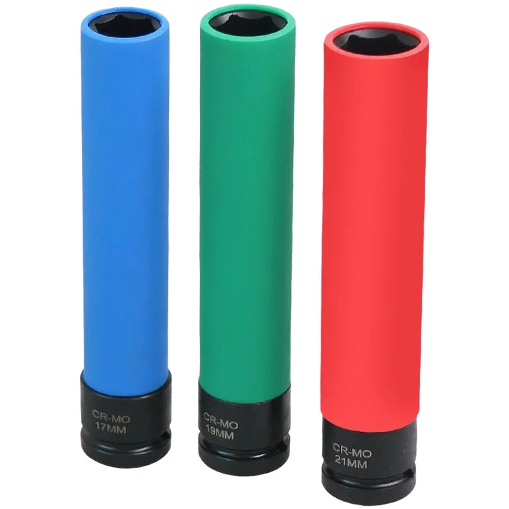 Chiave a bussola per dadi extra lunga per presa per dadi con capocorda a impatto con manicotti protettivi per ruote auto Vite per pneumatici extra lunga Aria