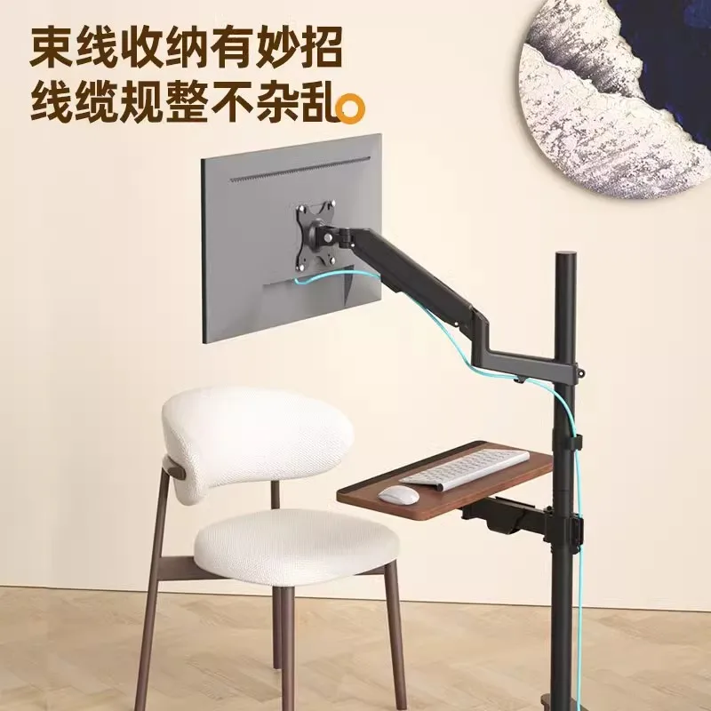 

Laptop monitor mobile bracket multi-screen hanger lifting rotating floor cart display suspension rack