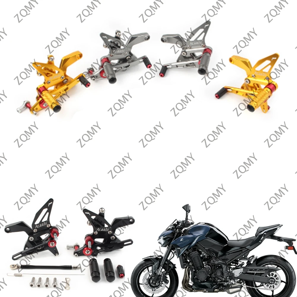 1Pair Z900 2021-2022 Motorbike Aluminum Rear Sets Footpegs Footrest For Kawasaki Z 900 2021 2022