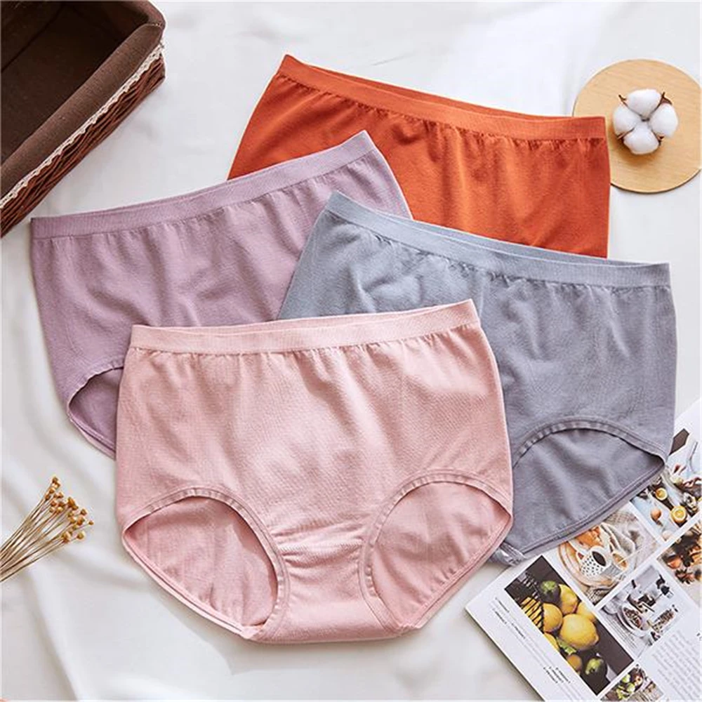 

New Extra Large Size Women's Underwear Breathable Seamless High Elastic Double Crotch Chubby Girl Wearing Women's Briefs