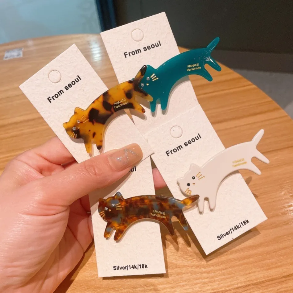 Lady Cute Cat Duck Bill Clip Elegant Girl Bangs Hair Clips Teens Acetic Acid Broken Hair Side Duck BB Hairpin Age Reduction ZX07