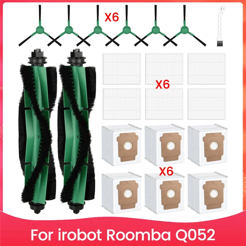

AFOURT-запасные части для Irobot Roomba Q052, основная боковая щетка, фильтр Hepa, мешки для пыли, комплект аксессуаров