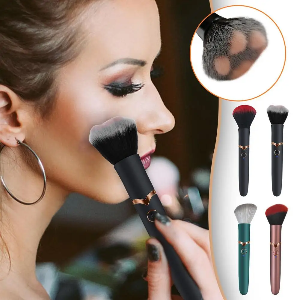 Elektrischer Kosmetikpinsel, Foundation, Rouge, lose Puderpinsel, Werkzeuge, multifunktionale Vibration, wiederaufladbare Gesichts-Make-up-Pinsel