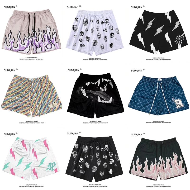 

Американские ретро баскетбольные брюки мужские спортивные беговые тренировочные футболки тонкая модель летняя повседневная свободная посадка молодежная