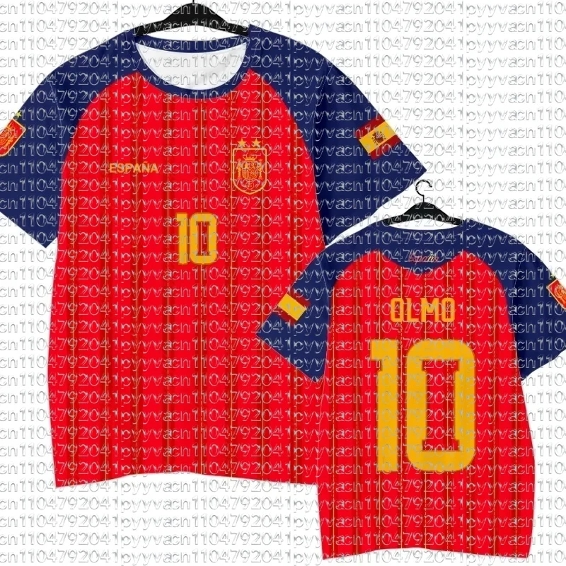 26 Spain Team Yamal Player Sports Shirt Breathable Quick Drying Short Sleeved T-shirt Men's and Women's Family Printed T-shirt
