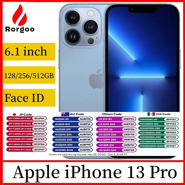 Apple iPhone 13 pro 128GB/256GB ROM Unlocked 13pro Mobile phone 5G A15  Bionic With Face ID 6.1