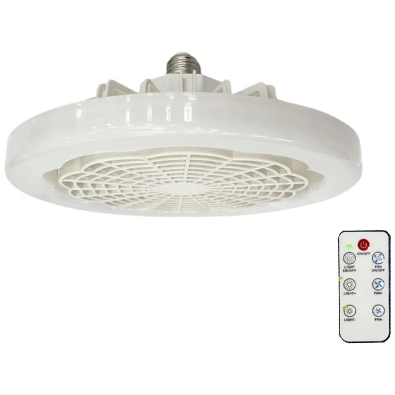 E27 Ceiling Fan with Light & Remote Control, Smart Fan Light, Lighting Fan, LED Ceiling Fan Lamp for Bedroom Kitchen A