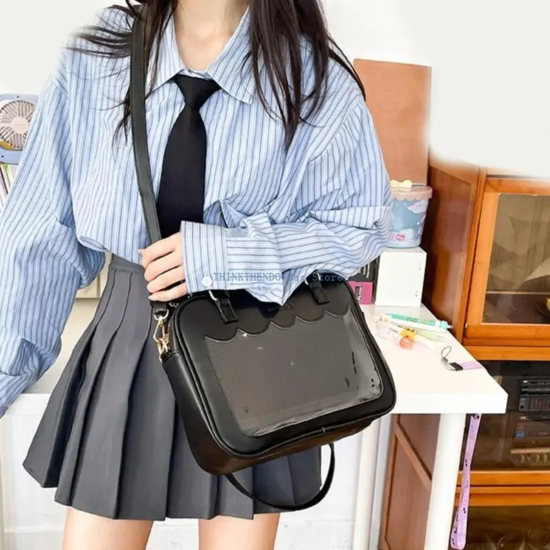 

340D Ita Bag Clear Window Pin Display Bag Crossbody Handbag for Women and Girls Japanese Shoulder Purse
