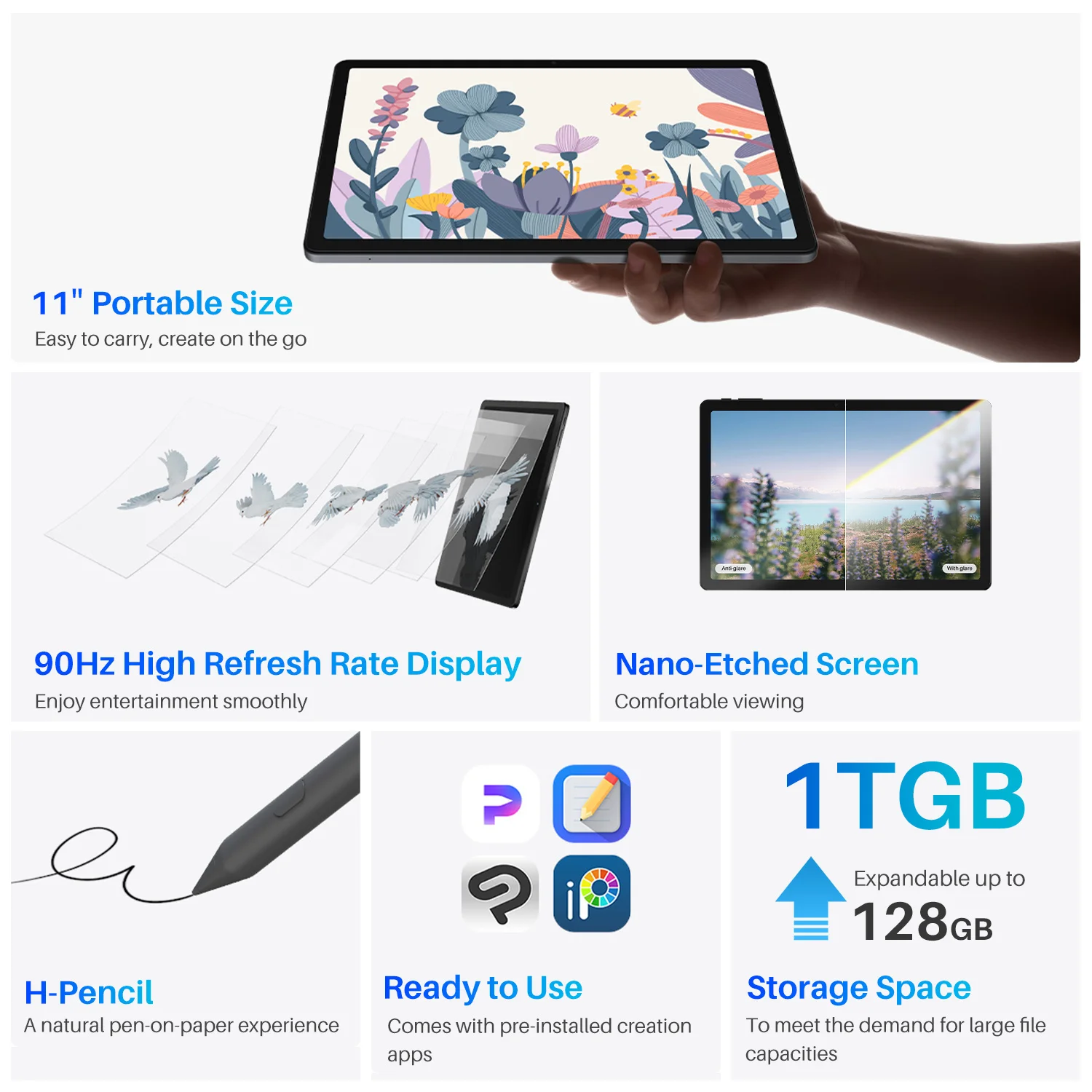 Huion 10.95 Inches Portable Practical Drawing All-in-one Kamvas Slate 11AR