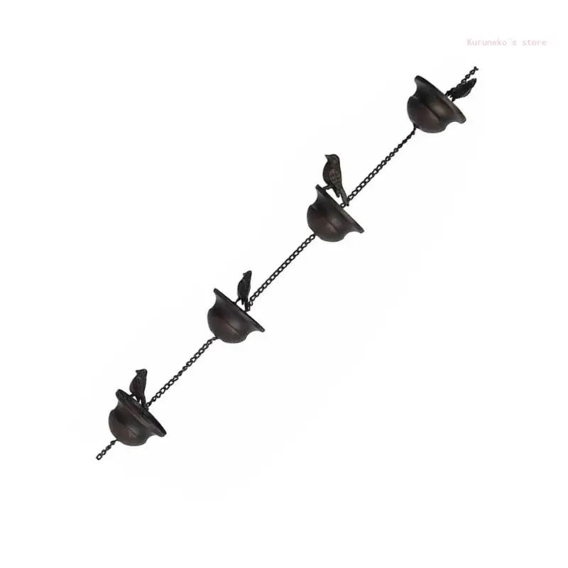 

Rain Chain Bird Rain Chain for Outside Metal Rain Chain Cups Decorative Rain Catcher Chain Replacement Downspout