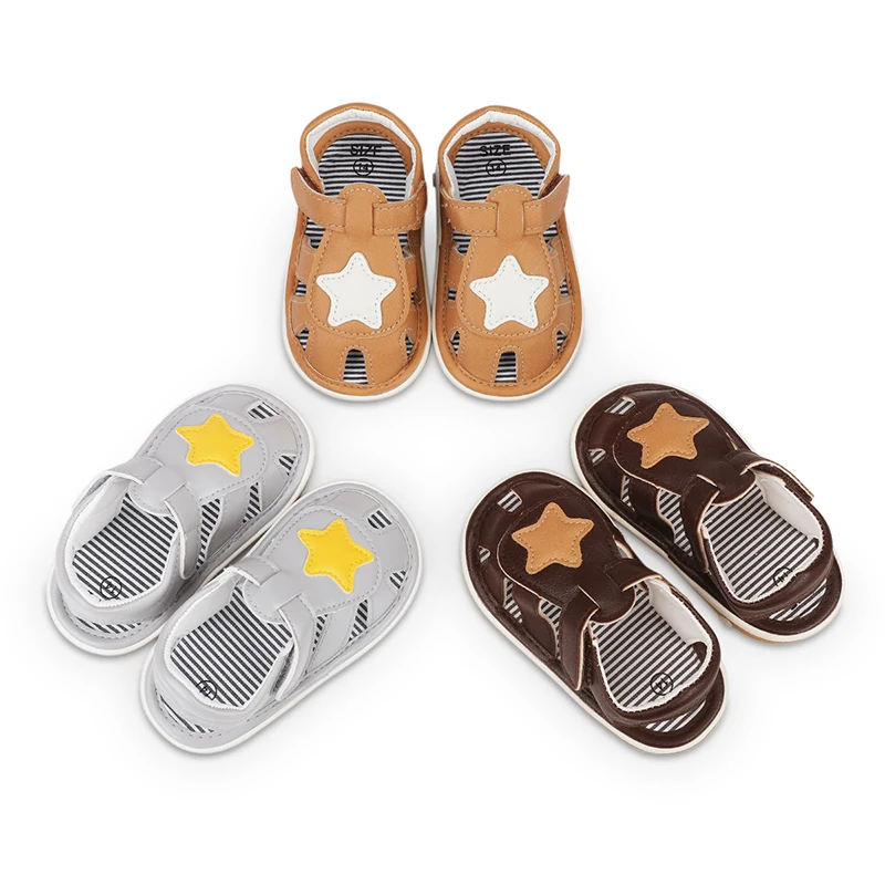 Baby Summer Sandals Infant Boy Shoes Breathable Stars Soft Sole Non-Slip Toddler First Walker Newborn Crib Called Shoe