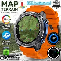 2025 nuevo mapa terrestre GPS reloj inteligente 4GB de memoria 6 sistemas satelitales AGPS 5ATM impermeable y Sensor de seis ejes 860mAh pulsera de brújula