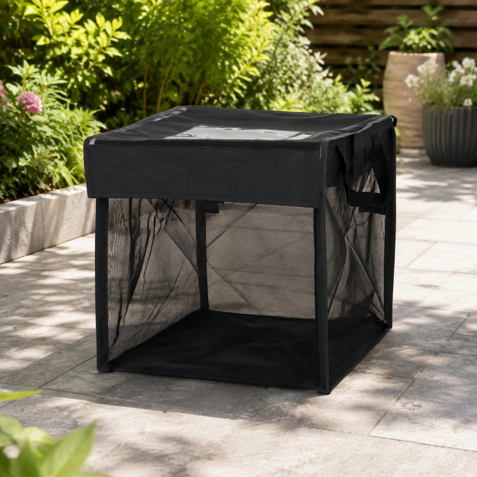 125L Mesh Refuse Container Space-Saving Square Collapsible Yard Waste Bin Mesh Waste Box Large Capacity Collapsible Trash Can