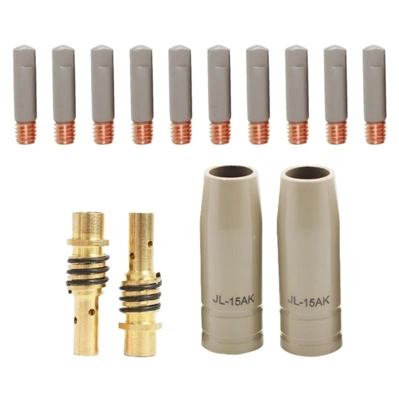 M4YC 14Pcs 115AK Welding Contact Tips Coating Protections Gas Nozzle Tip Welding Torch
