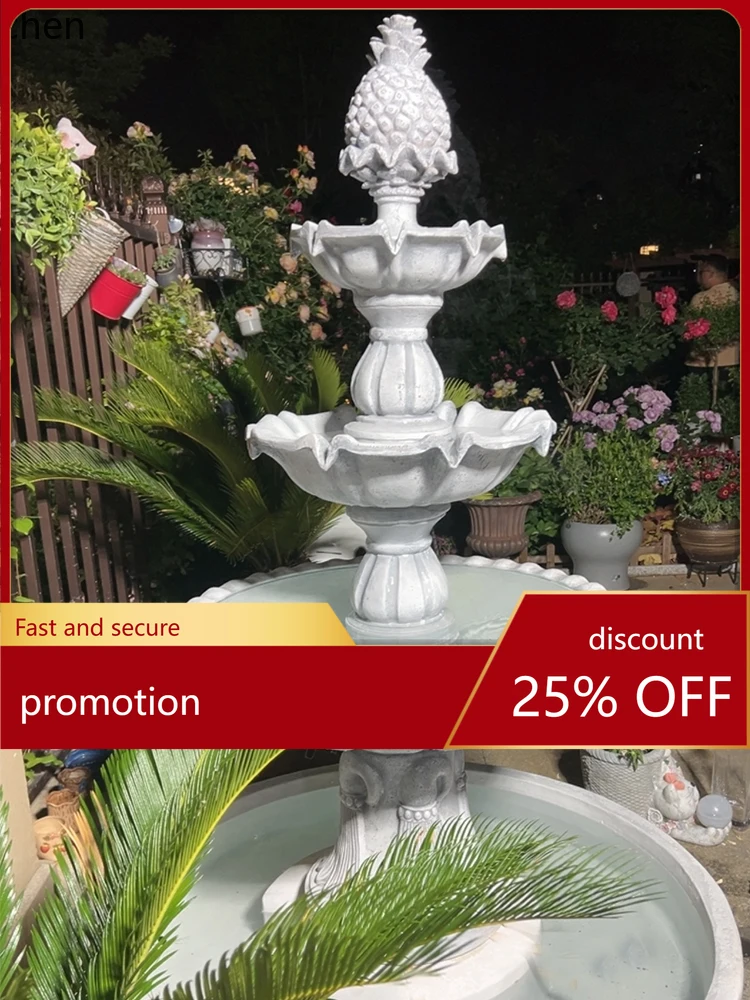 HXL Garden Fountain Floor Standing Circulating Water Outdoor Pool Multi-layer Landscaping Prop Decoration Ornament