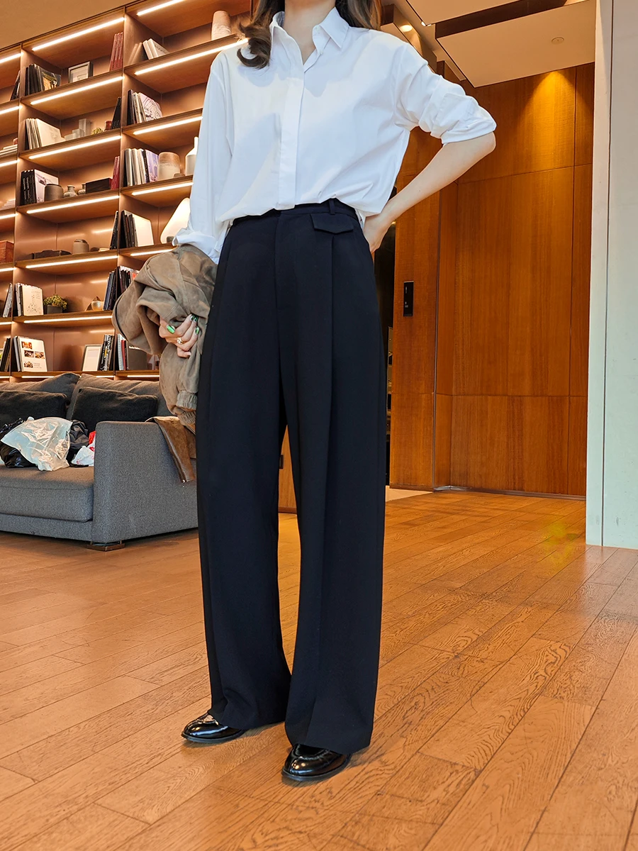 

Брюки Flowing down Tee Thousand Feet Wide Leg Pants Relaxed mat Sle Powerful, женские, из ацетата, для деловых поездок