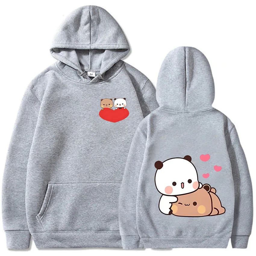 Bubu and Dudu Panda Hoodies Men Aesthetic Graphic Funny Kawaii Bubble Tea Hoodies Unisex Anime Harajuku Vintage Pullovers Sweats