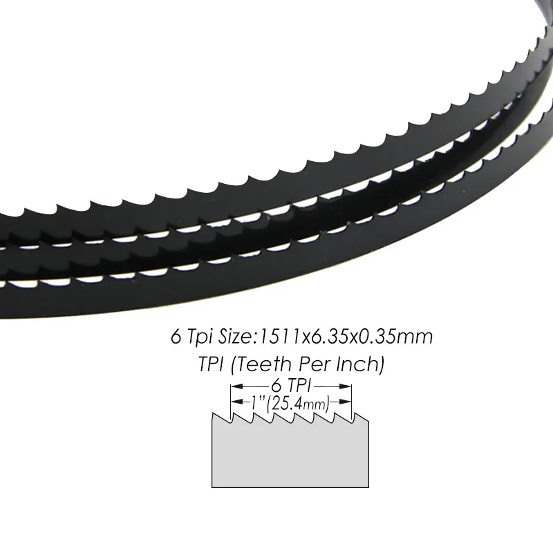 شفرة المنشار الحزامي لمنشار الخشب ، Ryobi BS900 الأسود و 1511 مللي متر ، 59-1/2 "x 1/4" x 0.35 مللي متر ، 6 TPI الفرقة المنشار