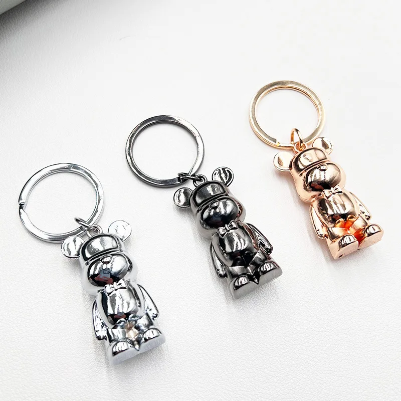 Explosive metal violent bear keychain accessories, teddy bear figurines, hanging accessories, bags, pendants, creative gift fact