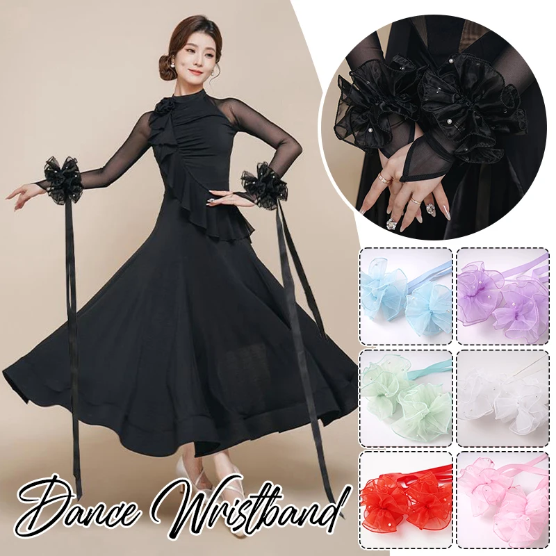 Elegante Hand Ärmel Band Modern Dance Zubehör Perlen Luftschlangen Arm Ornamente Walzer Ballsaal Tango Tanz Bühnenauftritt – Detail 1