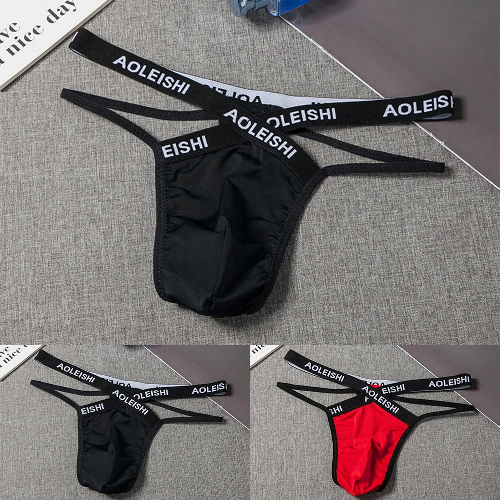 

Mens Sexy G-string Thong Breathable Underwear Backless T-Back Jockstrap Male Low Rise Briefs Sissy U Convex Pouch Underpants