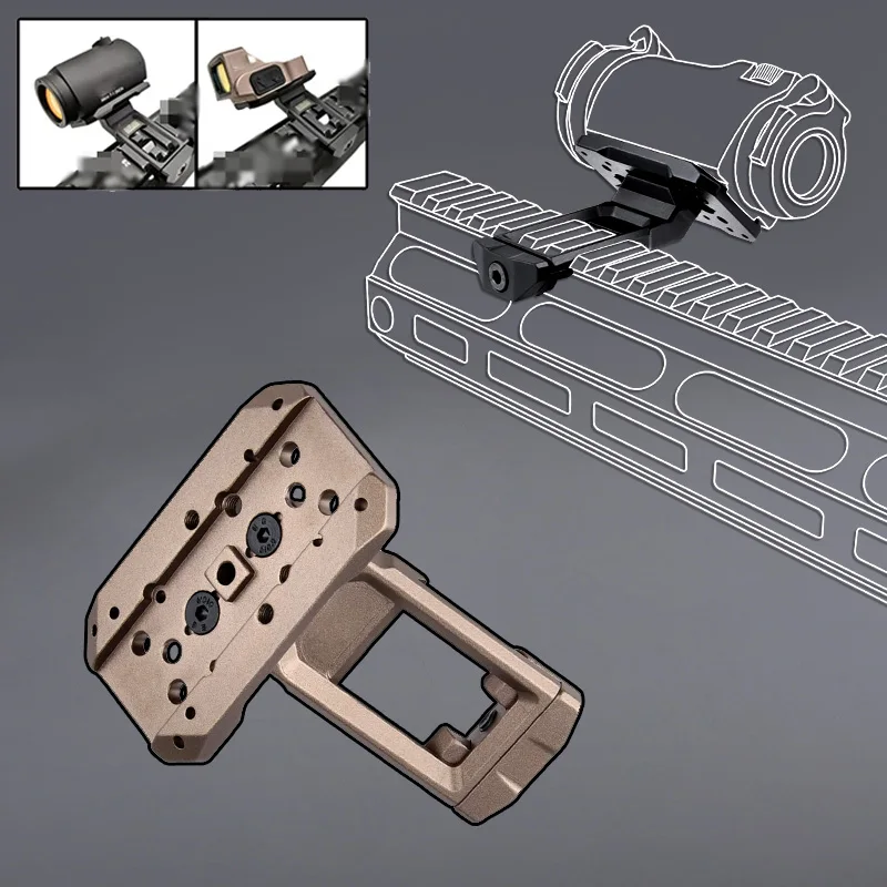 WADSN Airsoft Metal Side Sight Mount Base T series/H1/H2/RMR Red Dot & Holographic Sight Offset Mount Bracket For Picatinny rail