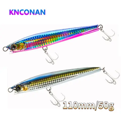 싱킹 미노우 펜슬 낚시 루어 몬스터 샷, 캐스팅 바닷물 인공 미끼, 참치 스윔베이트 낚시 용품, 배스 110mm, 50g