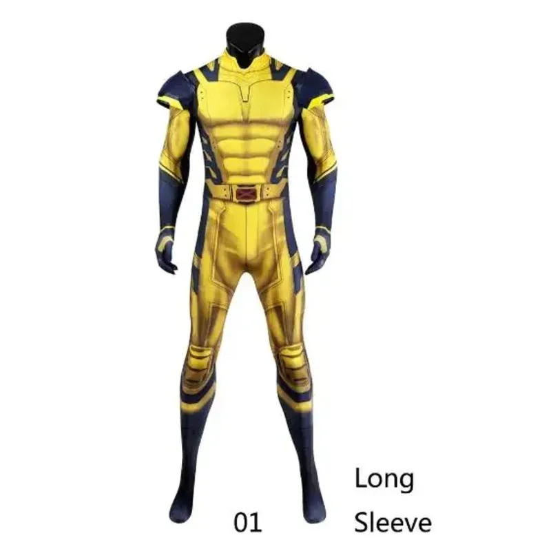Costume cosplay Wolverine da uomo James Howlett tuta set di armature per spalle tuta Zentai stampata in 3D
