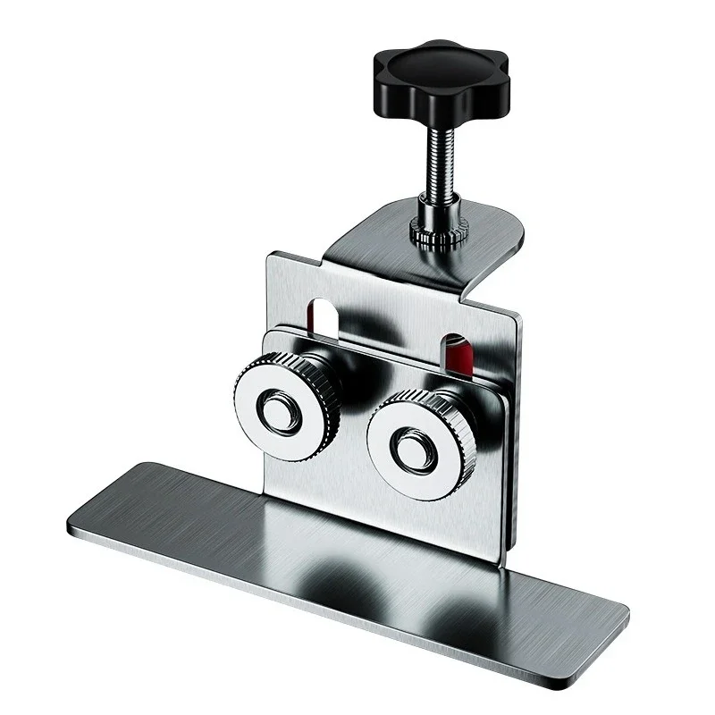 Stainless Steel Cabinet Door Mounting Jig Tool for Woodworking Precise Alignment Kitchen Installation Clamp Adjustable