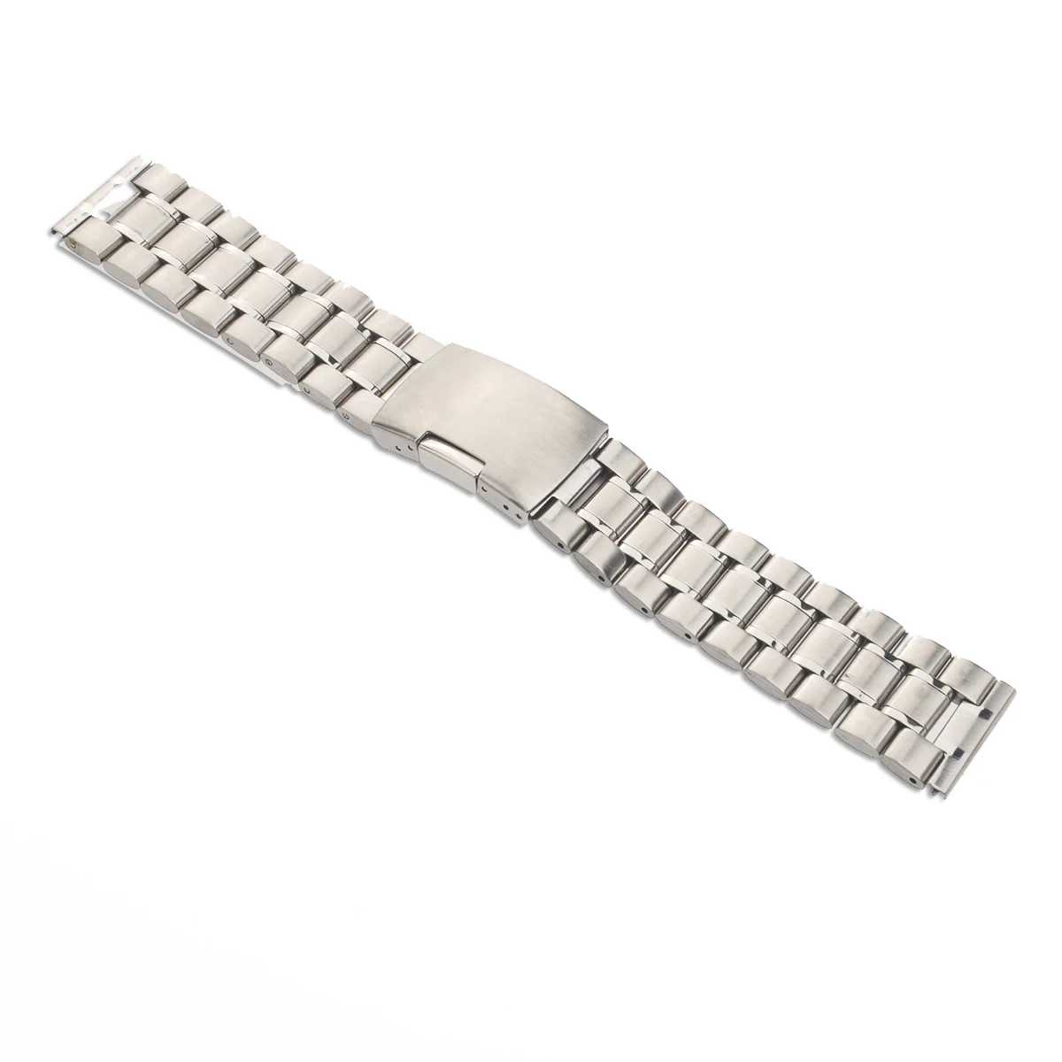 

24mm Stainless Steel Watch Band 170mm Length 3 5mm Thickness Silver Straight End Foldover Clasp Durable Bracelet Replacement