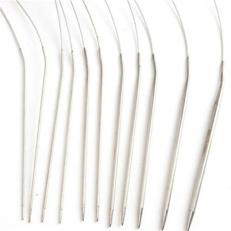 43/60/80/120cm Sweater knitting Needle Stainless Steel Ring Needle Weaving Circular Knitting Needlework Kits DIY Knitted Tool image 2