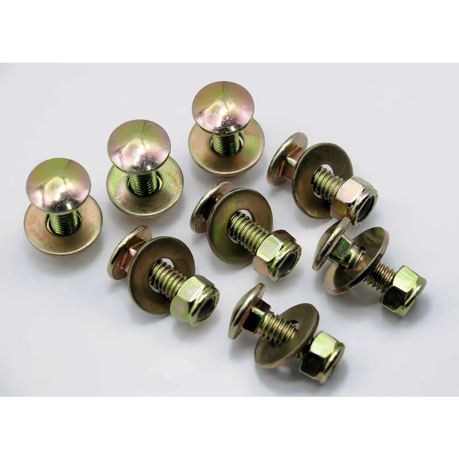 Bulloni per carrello da 5 16" x 1" per galvanizzazione del colore del collo quadrato con dado di bloccaggio in nylon e kit di assortimento di rondelle di grandi dimensioniCarbon