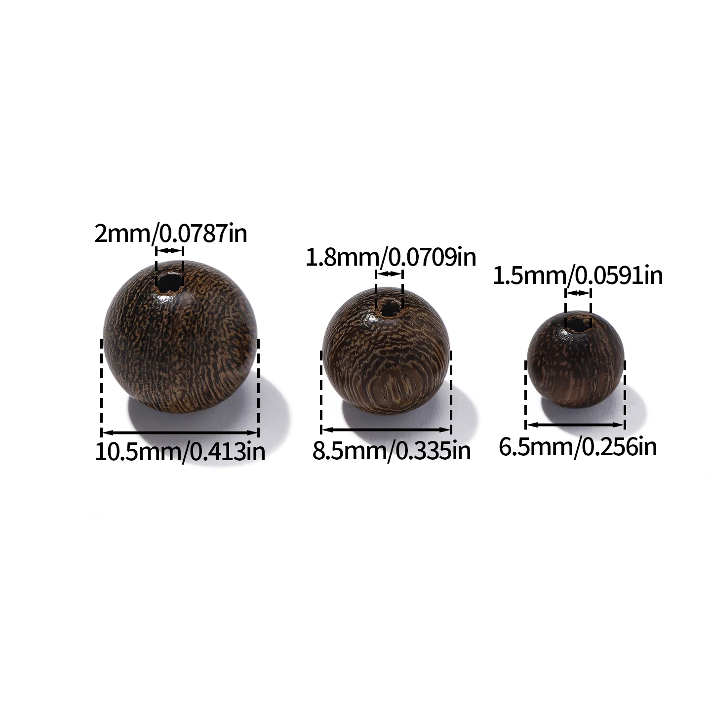 10/20/50pcs/lots Natural Wooden Bead Sandalwood Round Spacer Beads for DIY Jewelry Making Material Bracelet Necklace Accessories