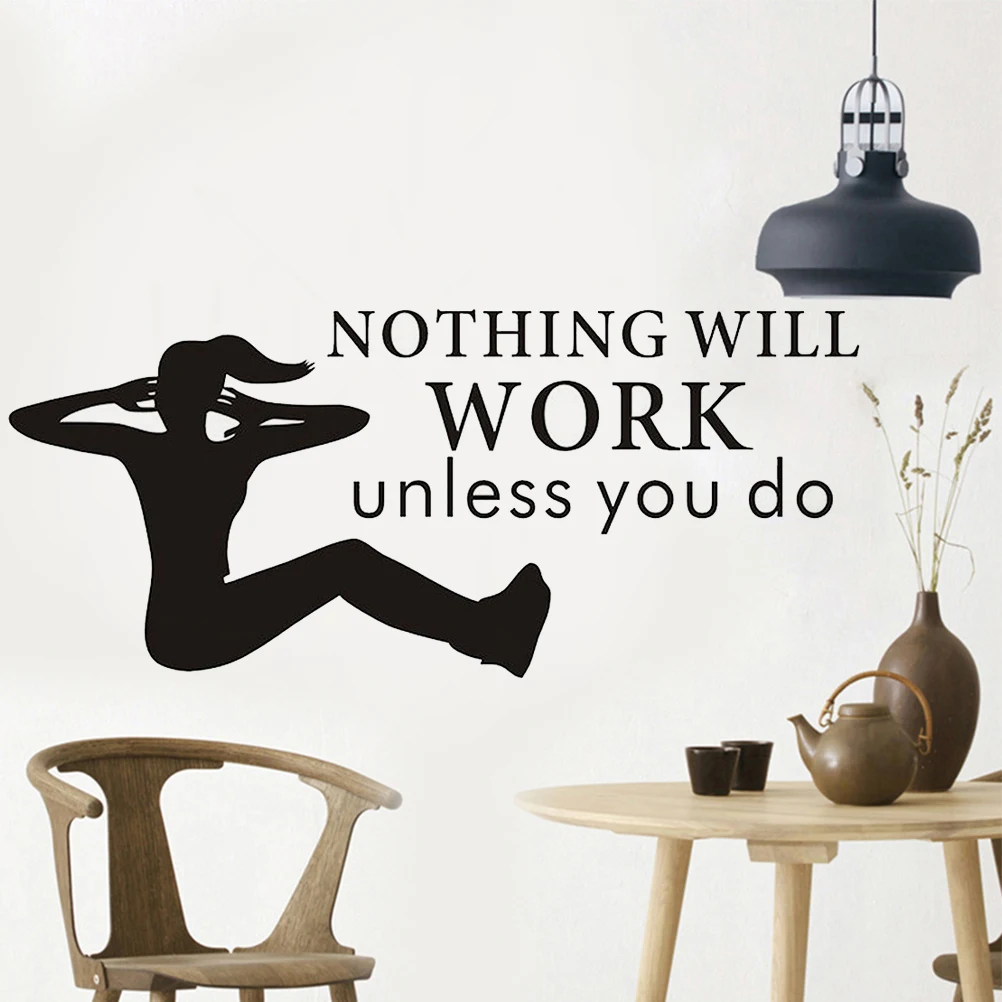 

1pc Workout Wallpaper Exercise Wall Gym Sticker Waterproof Home Gym Decoration Vivid Pattern Easy Install Removable Stickers For