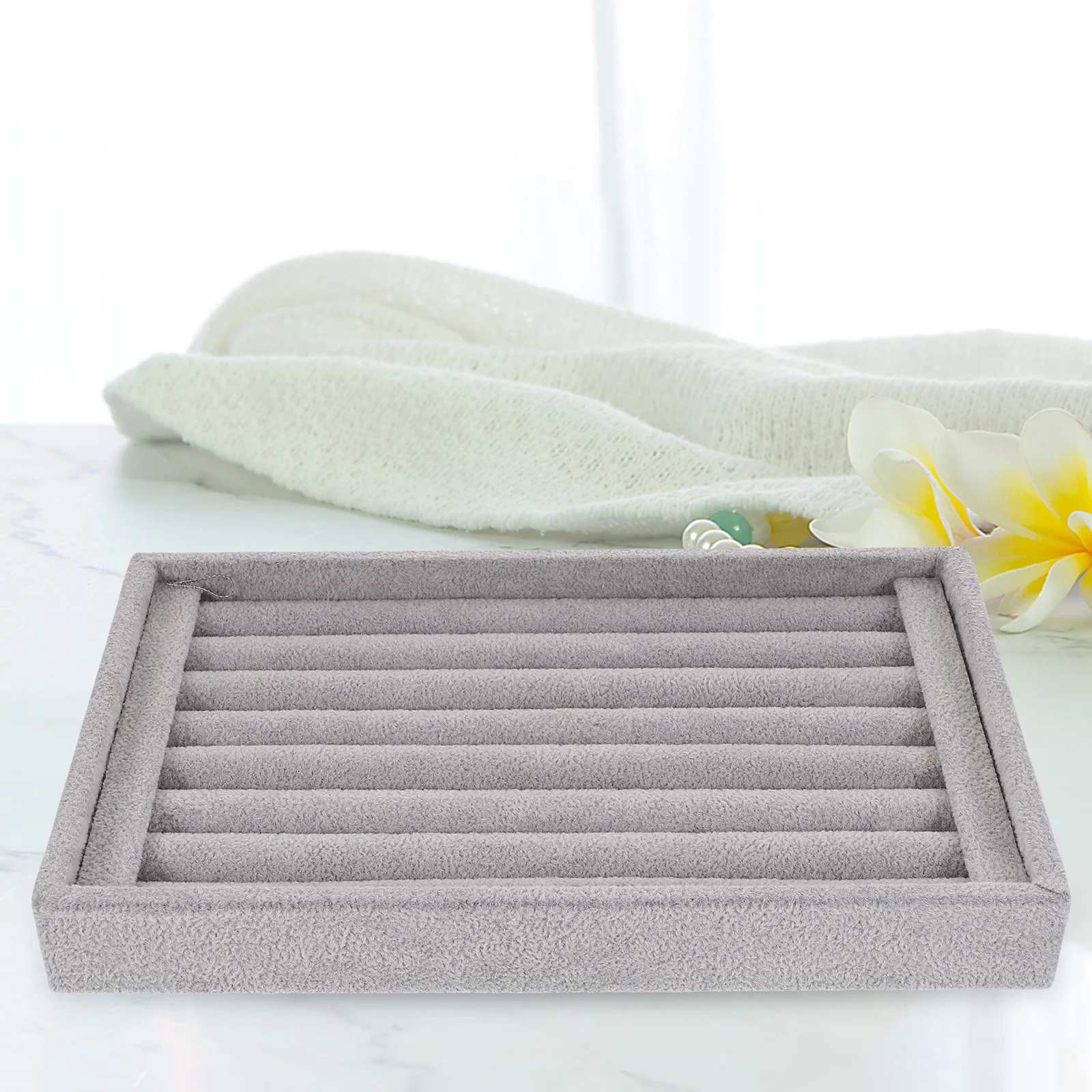 

Compact Jewelry Storage Tray Organizer for Rings Earrings Necklaces Trinkets Portable Travel Case Display Dish for Home Or