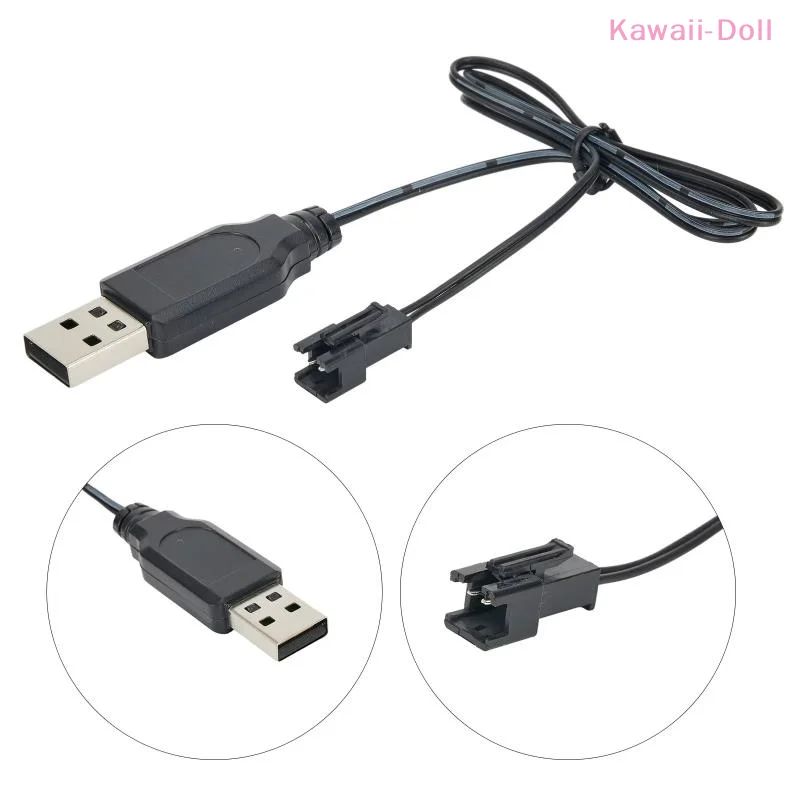 [DO]1Pcs RC USB Charger Cable For 3.7V Lithium Battery SM 2P Charging Cable For Car Aircraft Helicopter Toys Accessories[DO]