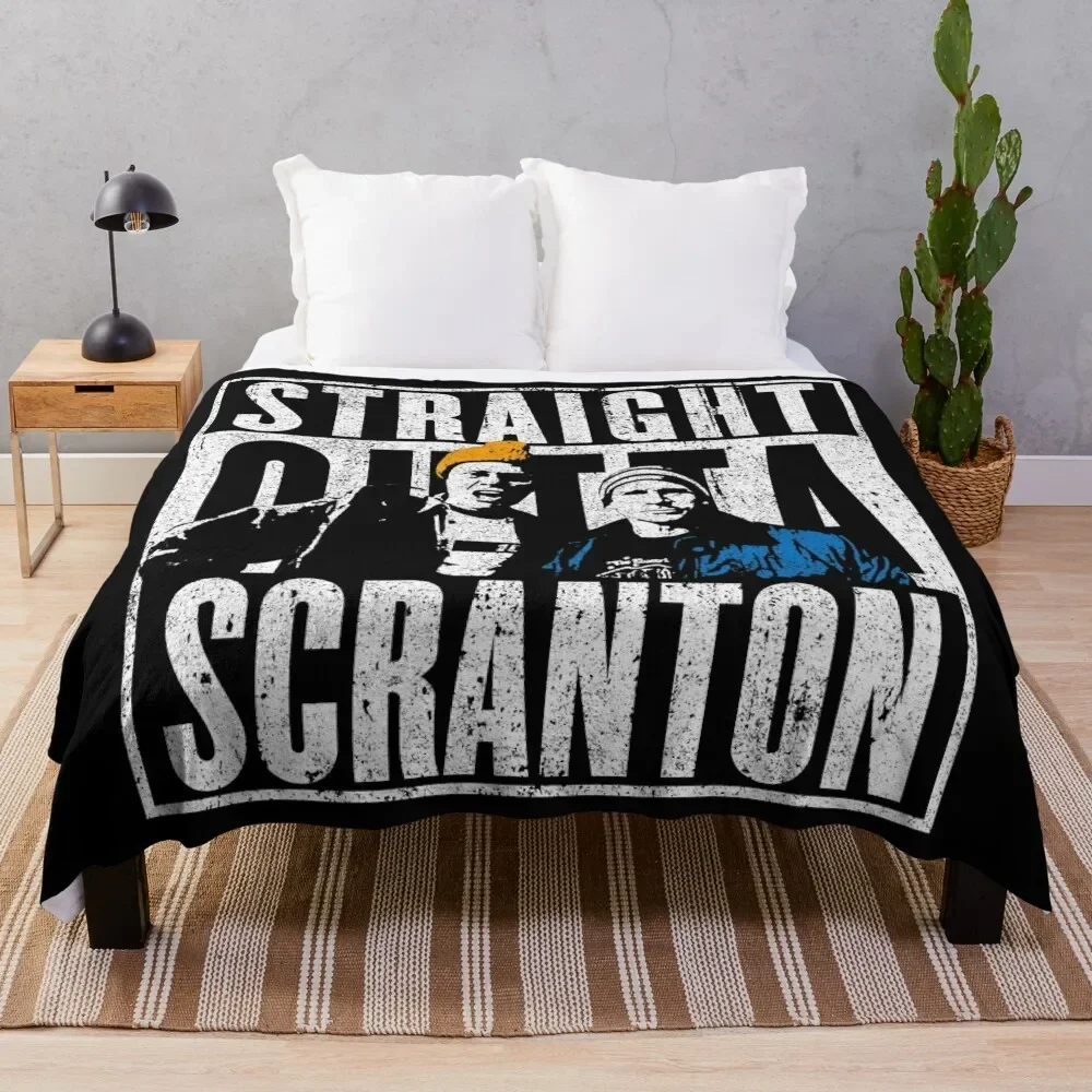 

Straight Outta Scranton - Lazy Scranton Throw Blanket decorative Cute Plaid Blankets