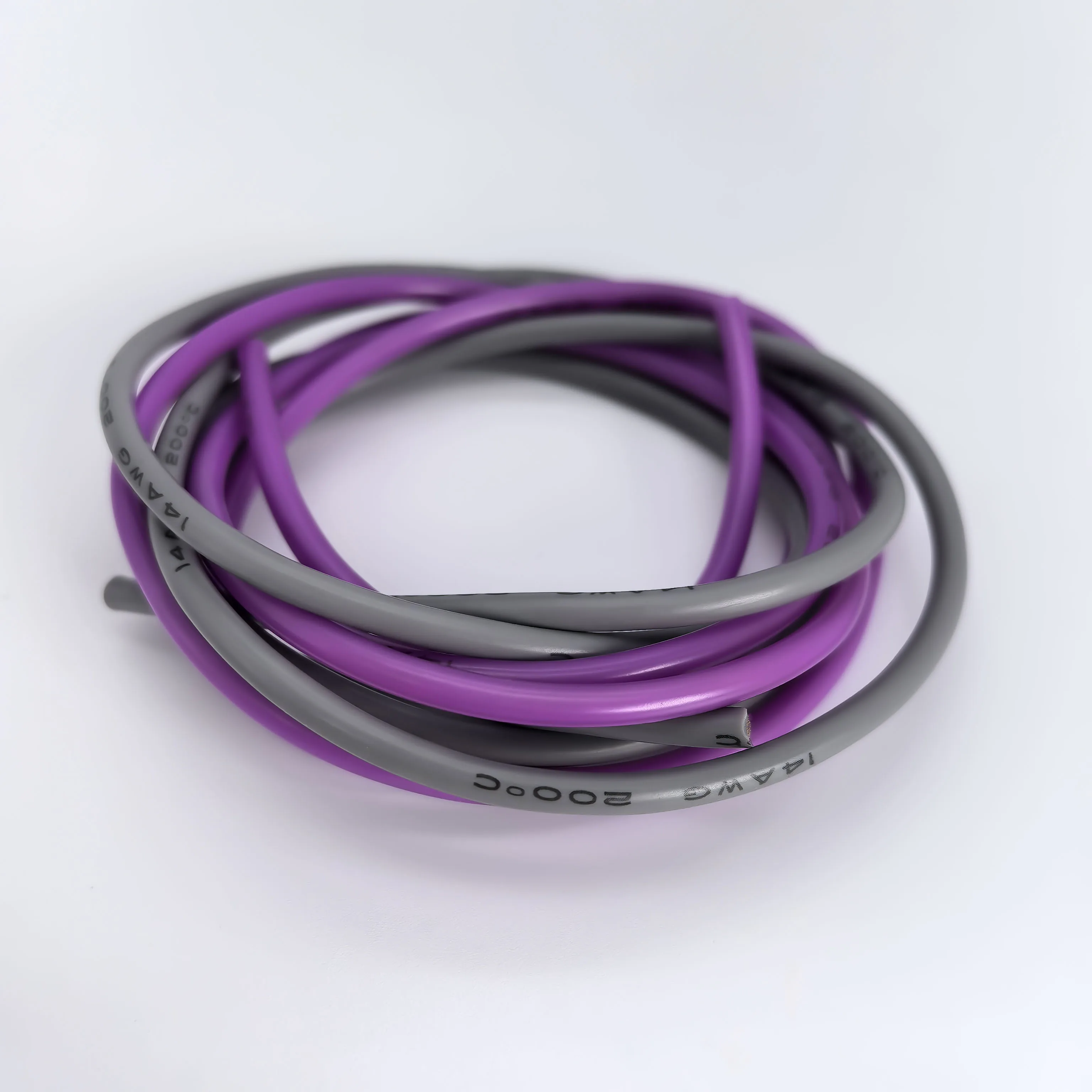 Two Color Wire 16-18-20-22-24-26-28-30 Gauge Silicone Gray/Purple Stranded Tinned Copper Hookup Wire Kit DIY