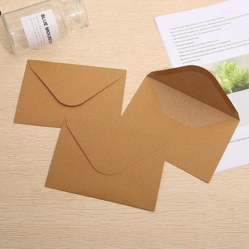 Custom Vintage Thickened Kraft Paper Envelope A7 Self-Adhesive Single Envelope Bag Simple Storage Paper Su