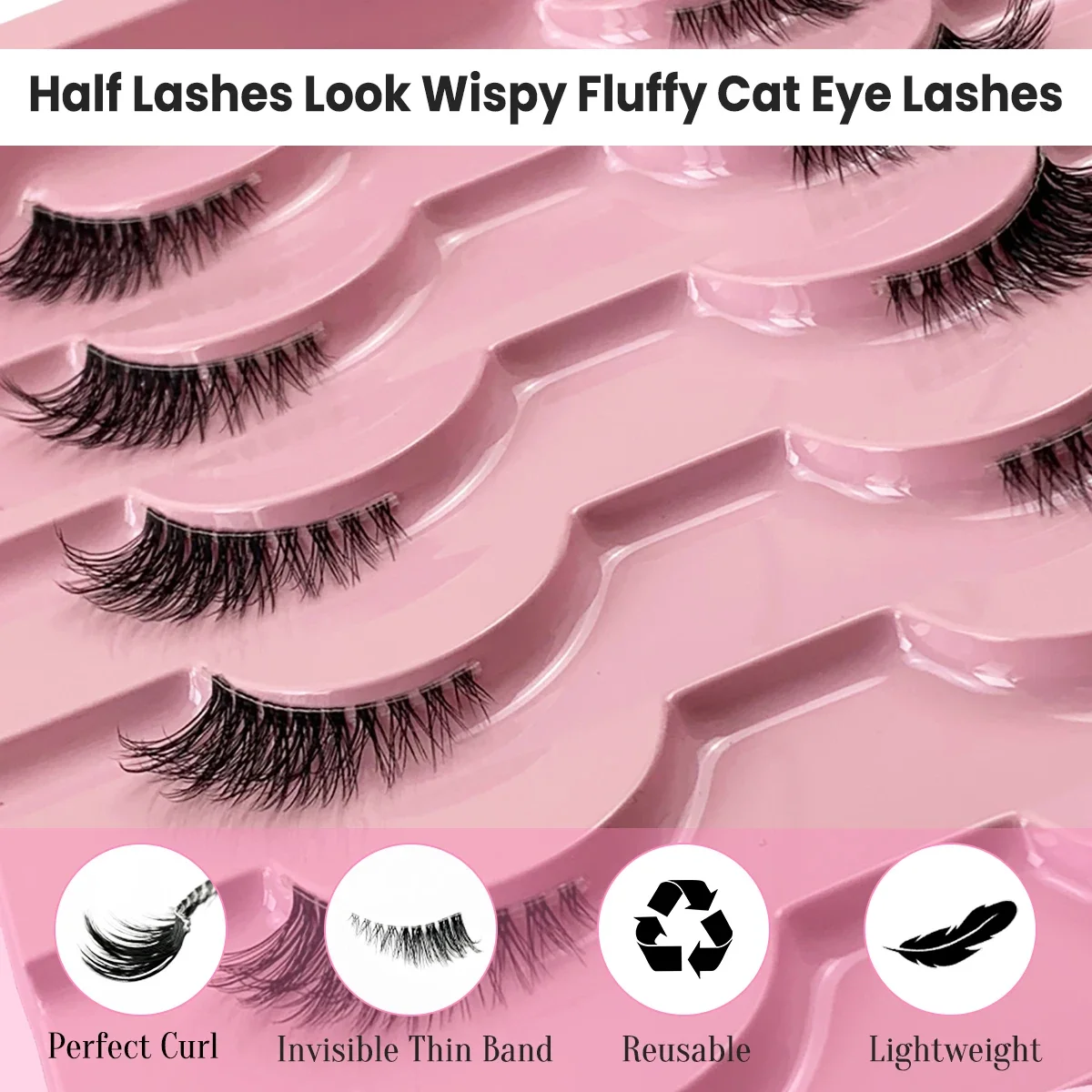 AMSDCN 10 pairs of 3D synthetic mink eyelashes,high-quality Extension Soft Makeup Medium semi mink natural long eyelashes