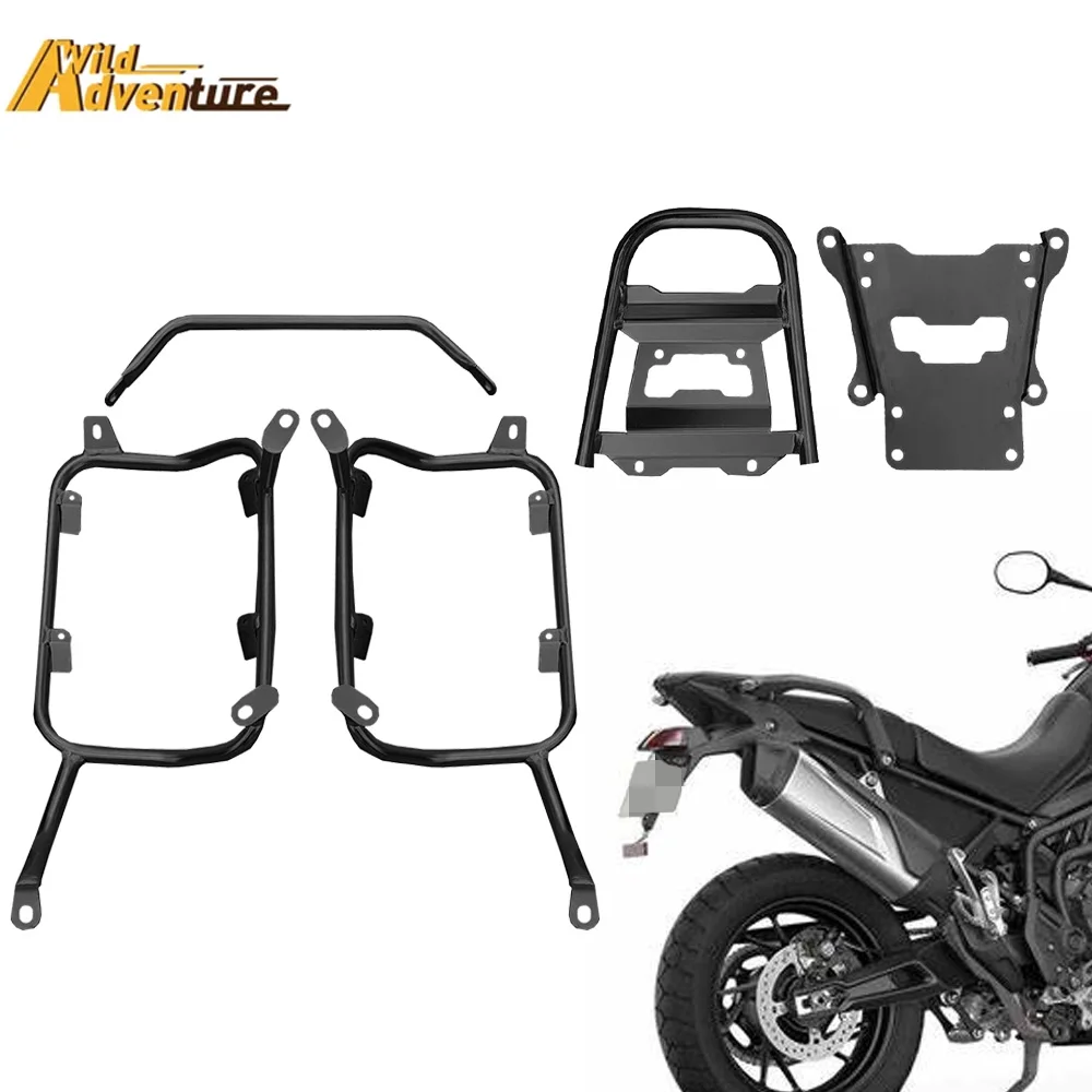 Motorcycle Tail Trunk Pannier Stainless Steel Top Case Saddlebag Bracket For TIGER 850 900 2020-21 2022 2023 Rear Luggage Rack