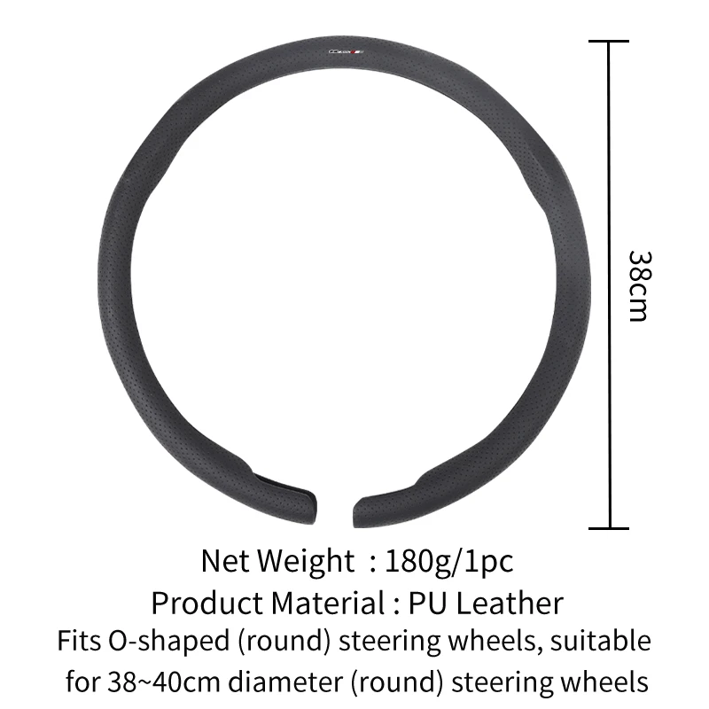 Leather Car Steering Wheel Cover Fully Perforated Wheel Interior For Honda Type R Mugen Power Civic 4d 10th Gen 8th CRV City 6