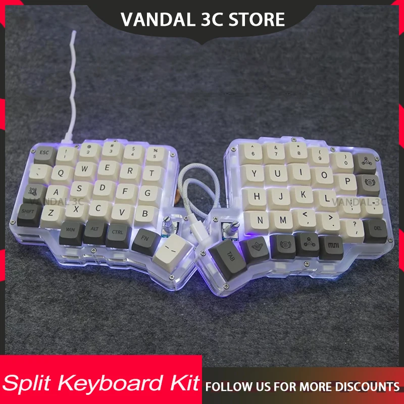 Split Mechanical Keyboard Kit 58 Keys Hot swap PC With Knob Customize Positioning Board Gasket Support VIAL PC Gamer Accessories