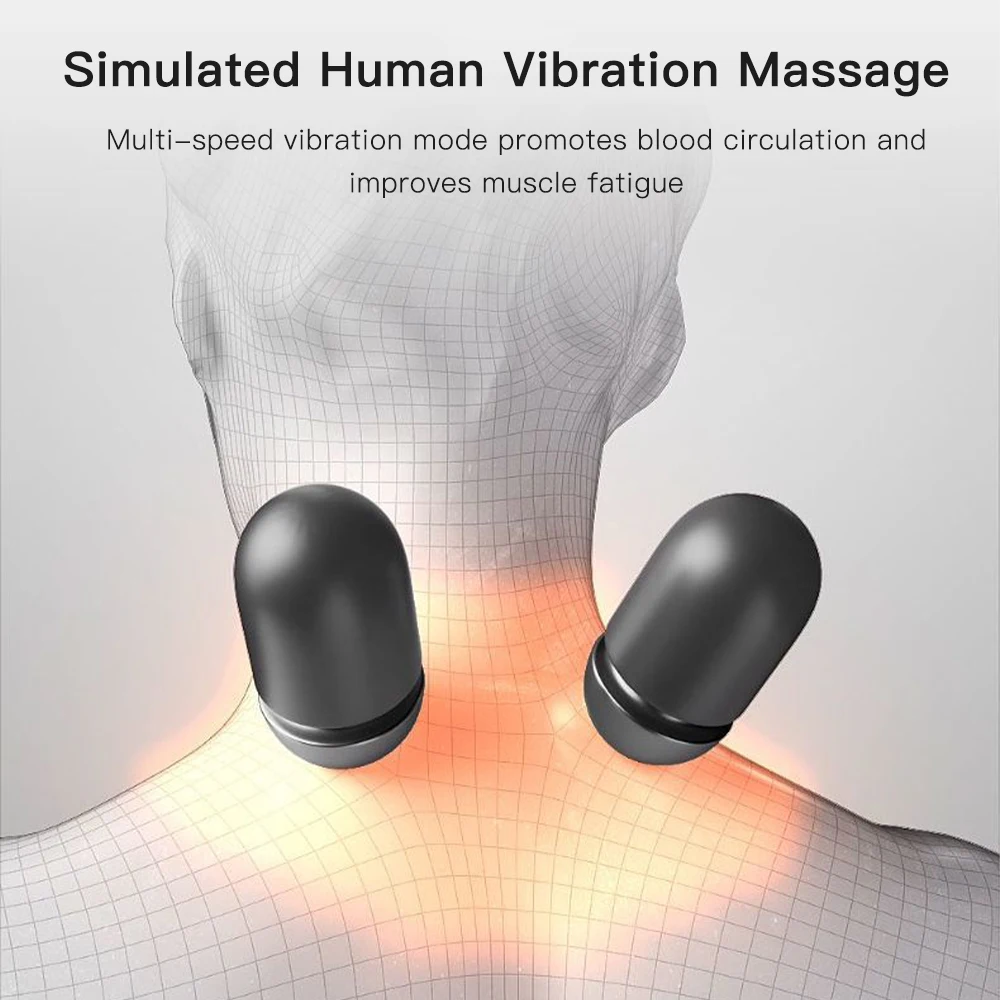 Electric Neck Massager Cervical Pillow Hot Compress Vibration Massage Neck Traction Relax Pillow Spine Support Massager Pillow
