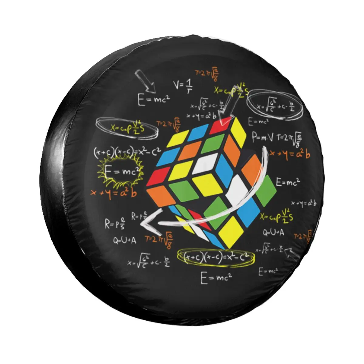 Cool Math Rubix Rubik Player Cube Spare Tire Cover Bag for Suzuki Rubics Math Lovers Waterproof Dust-Proof Car Wheel Covers