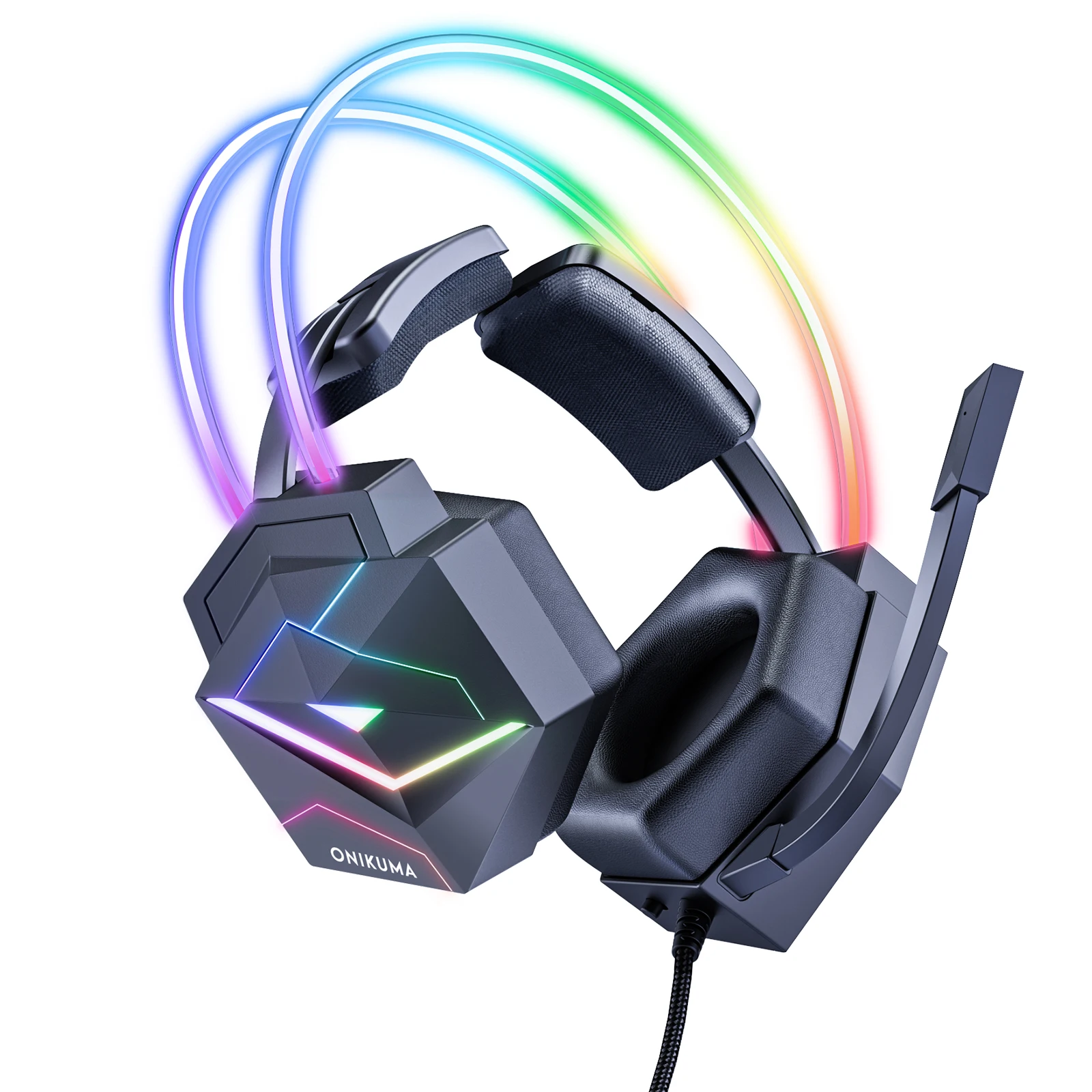 TLCRETE Cool ONIKUMA X20 Cuffie da gioco cablate con audio surround RGB 7.1/3.5 Cuffie over-ear per giochi su PC Xbox
